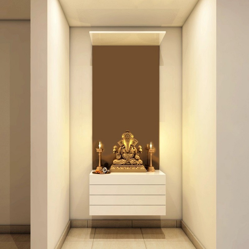 Indian Prayer Cabinet with Feature Wall - 8