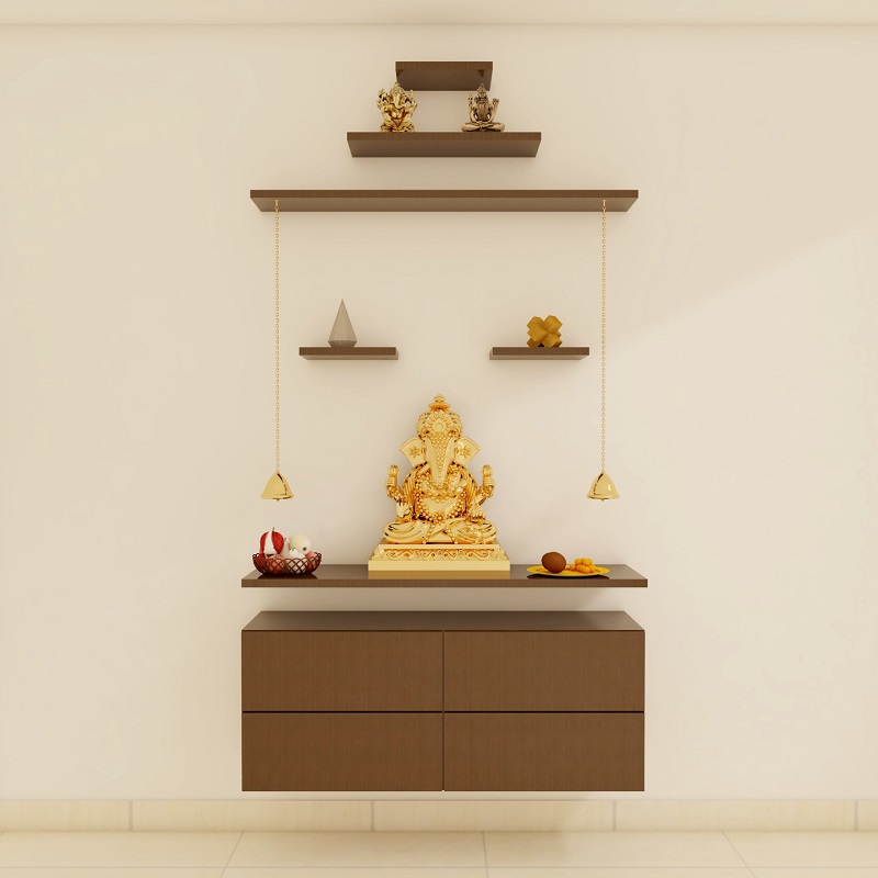 Indian Prayer Cabinet with Shelf - 7