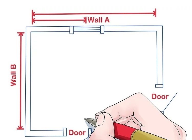 Find the distance between objects on the wall and both your floor and ceiling