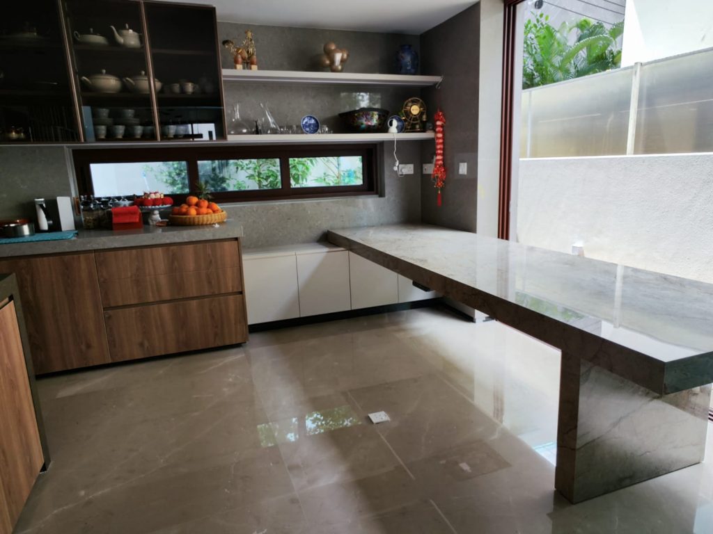 Custom Stone Islands with Induction Cooker Integration in Singapore