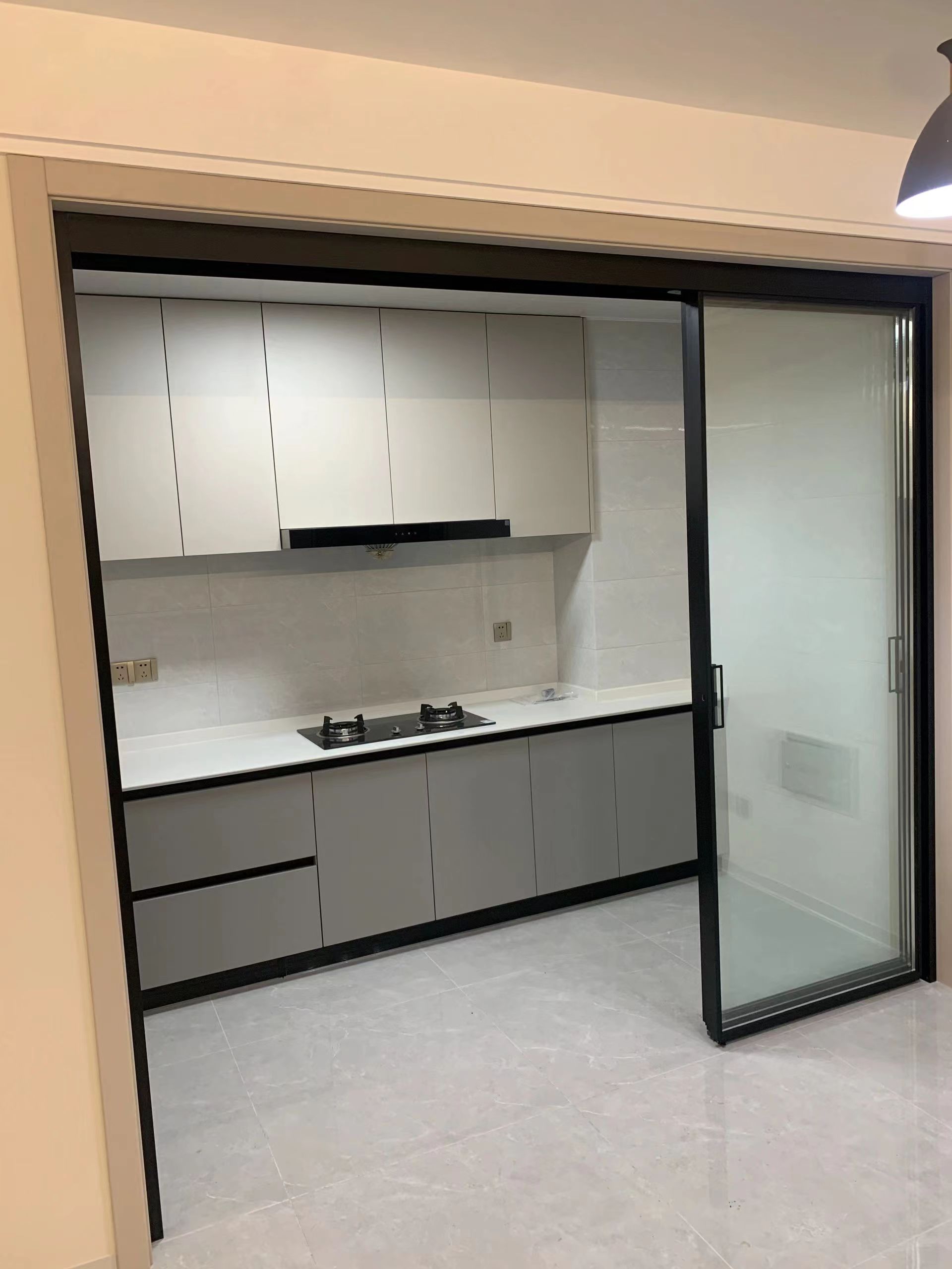 Aluminium Sliding Glass Door black frame