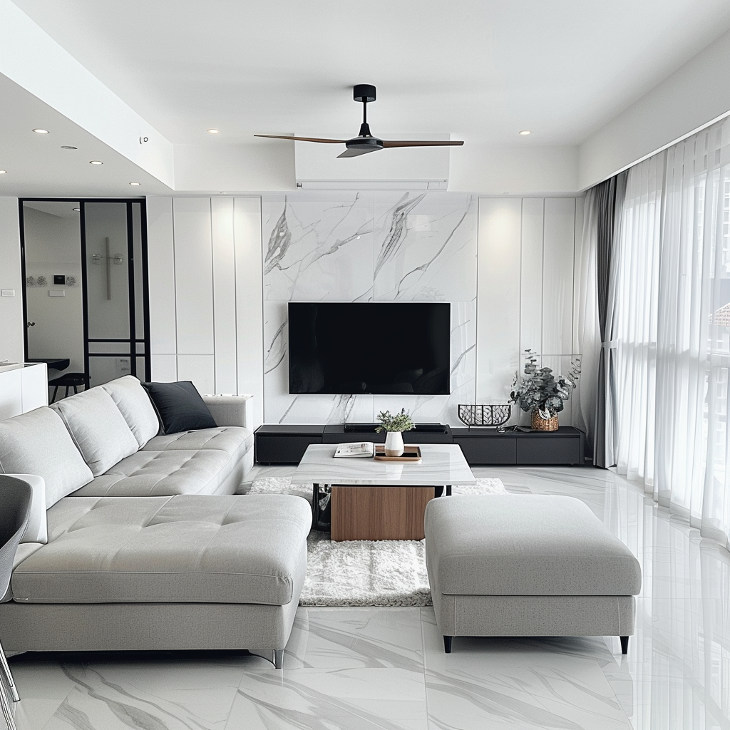 speedydecor a living room for singapore condo white and grey colour design