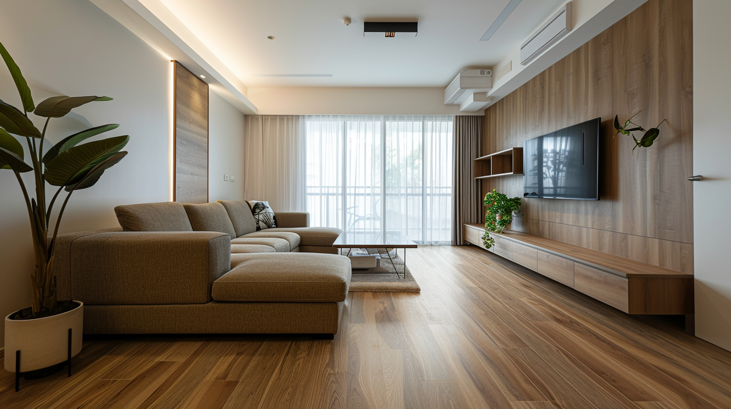 resale condo renovation flooring vinyl wood look