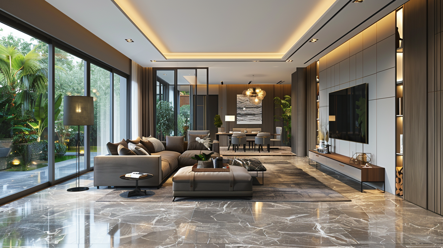 Singapore landed house living room interior